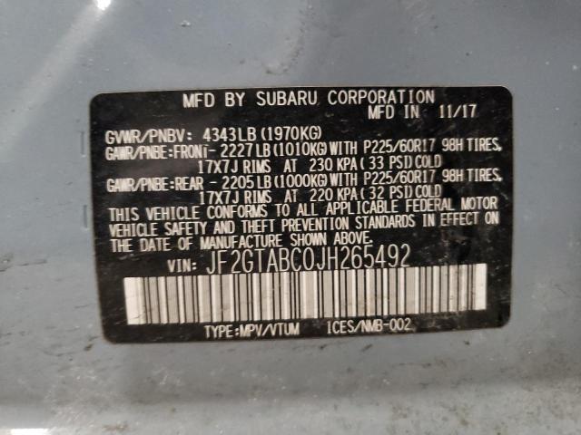Photo 10 from auction – 2018 SUBARU CROSSTREK with VIN JF2GTABC0JH265492