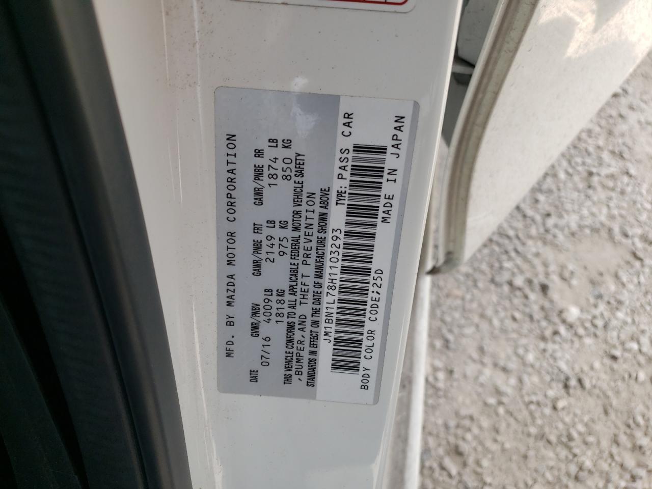 Photo 10 from auction – 2017 MAZDA 3 TOURING with VIN JM1BN1L78H1103293