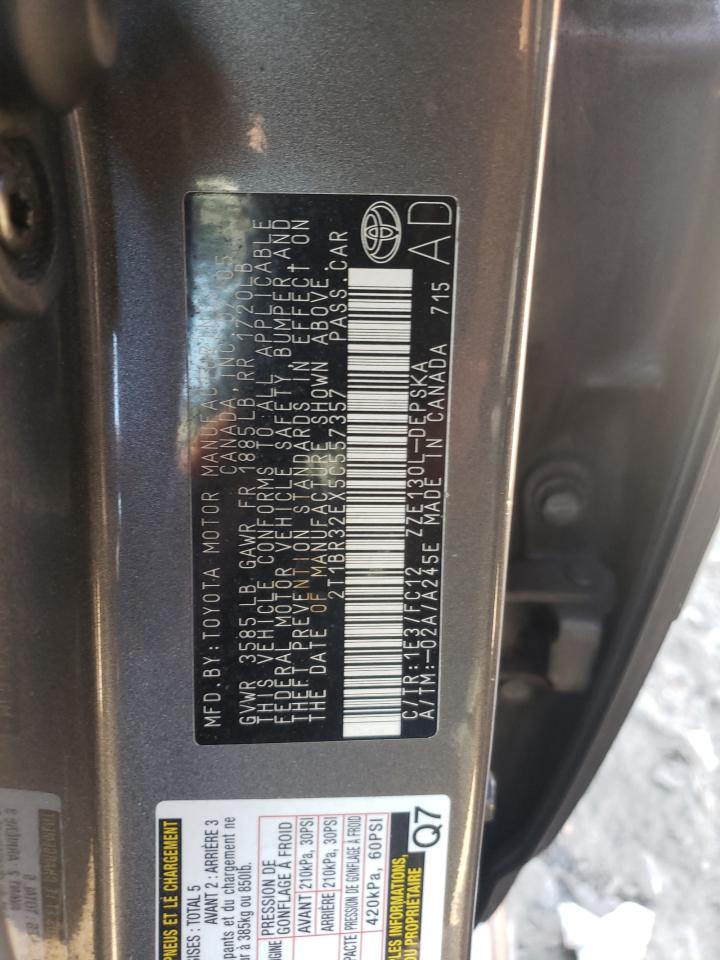 Photo 10 from auction – 2005 TOYOTA COROLLA CE with VIN 2T1BR32EX5C557357