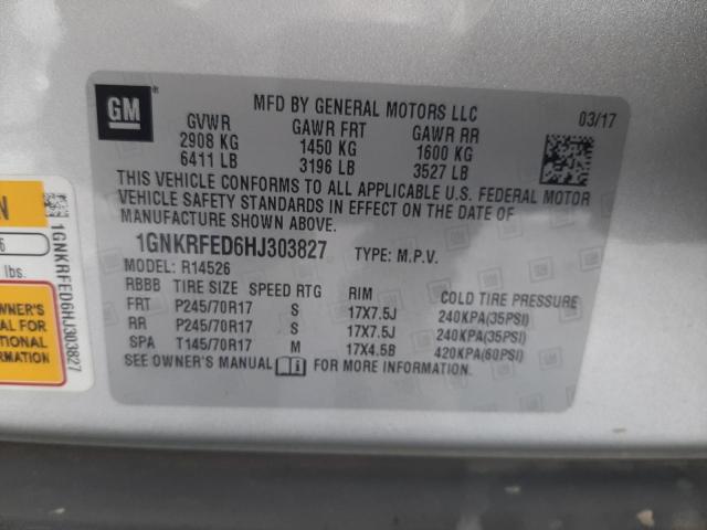 Photo 10 from auction – 2017 CHEVROLET TRAVERSE L with VIN 1GNKRFED6HJ303827