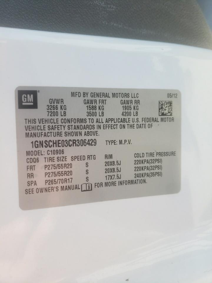 Photo 10 from auction – 2012 CHEVROLET SUBURBAN C with VIN 1GNSCHE03CR306429