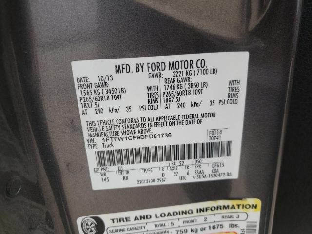 Photo 10 from auction – 2013 FORD F150 SUPER with VIN 1FTFW1CF9DFD81736