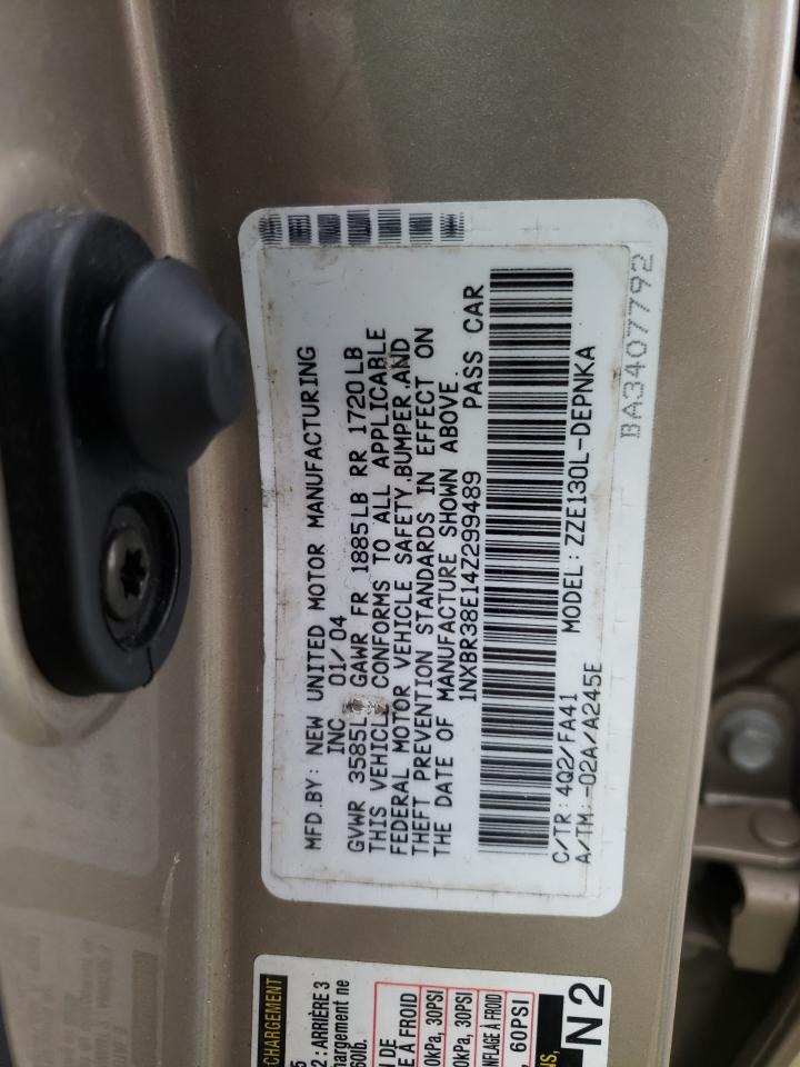 Photo 10 from auction – 2004 TOYOTA COROLLA CE with VIN 1NXBR38E14Z299489