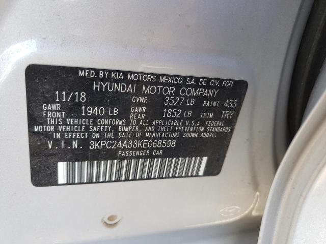 Photo 10 from auction – 2019 HYUNDAI ACCENT SE with VIN 3KPC24A33KE068598