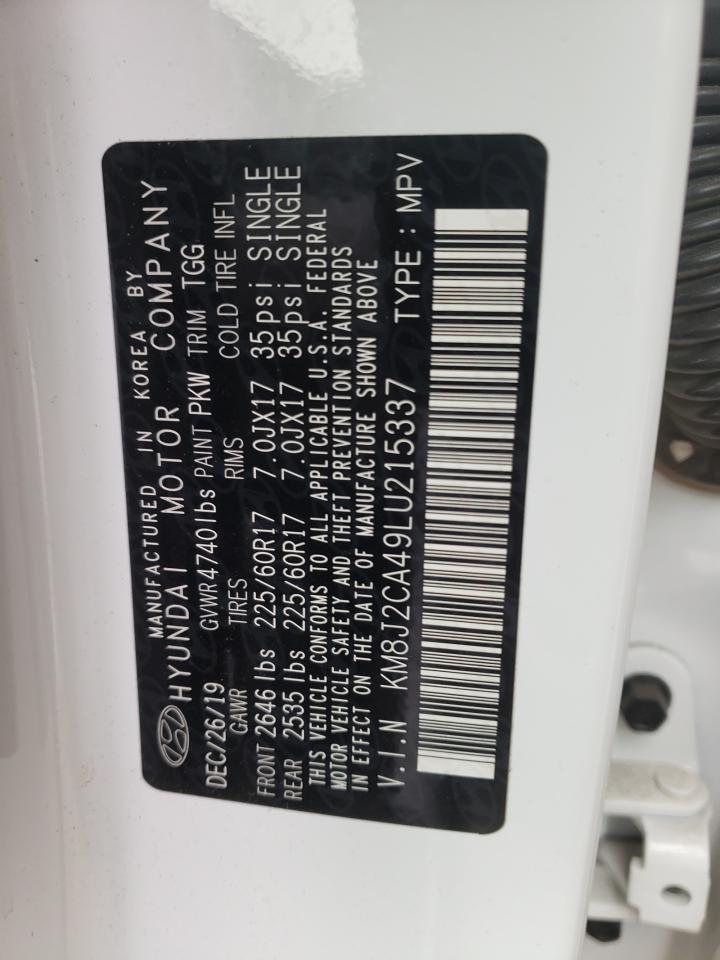 Photo 10 from auction – 2020 HYUNDAI TUCSON SE with VIN KM8J2CA49LU215337