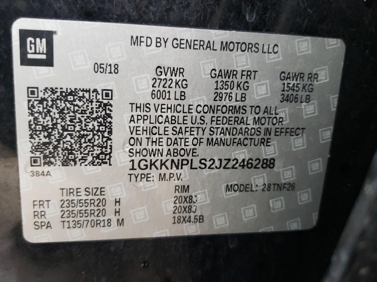Photo 10 from auction – 2018 GMC ACADIA DEN with VIN 1GKKNPLS2JZ246288