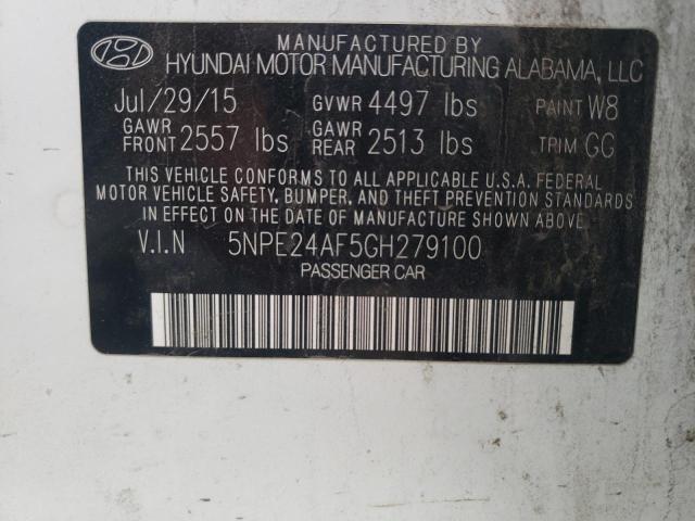 Photo 10 from auction – 2016 HYUNDAI SONATA SE with VIN 5NPE24AF5GH279100