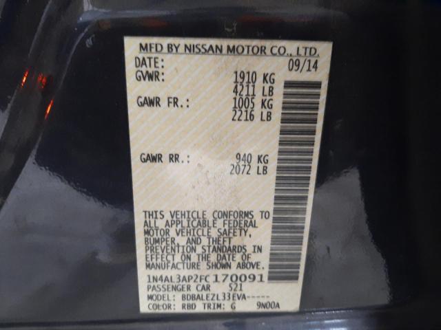 Photo 10 from auction – 2015 NISSAN ALTIMA 2.5 with VIN 1N4AL3AP2FC170091