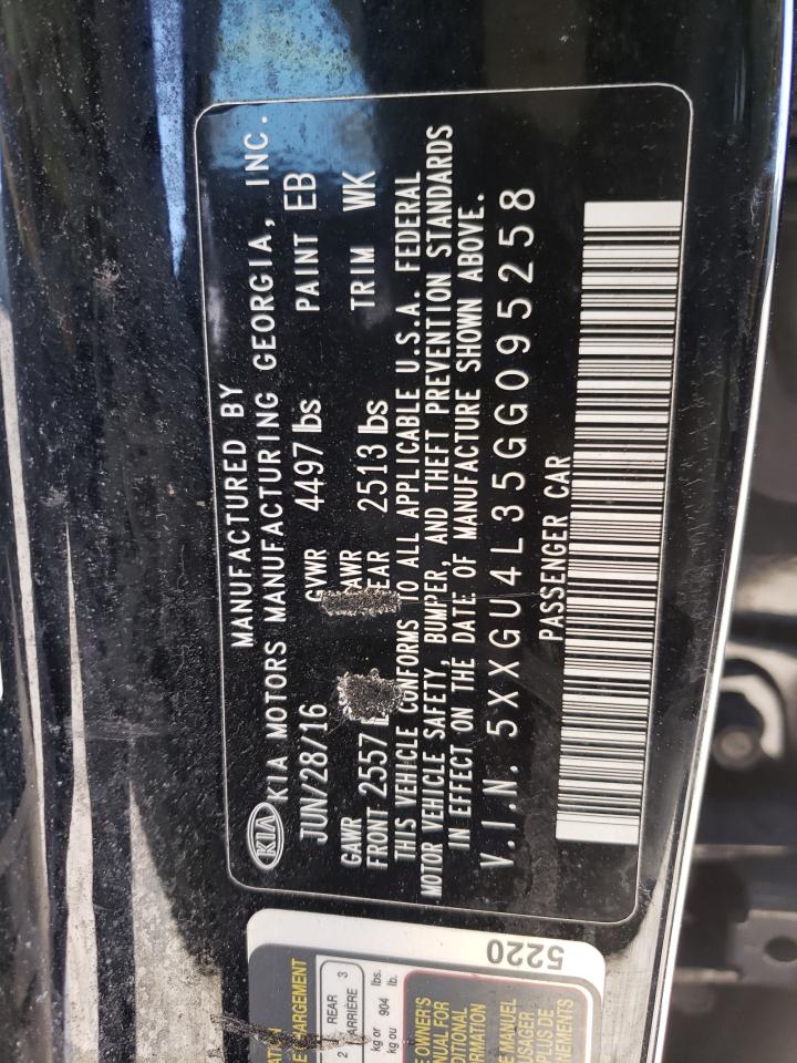 Photo 10 from auction – 2016 KIA OPTIMA EX with VIN 5XXGU4L35GG095258