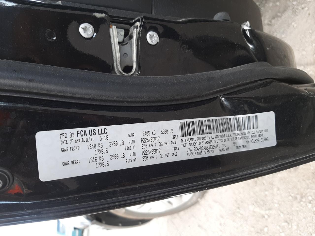 Photo 10 from auction – 2018 DODGE JOURNEY SE with VIN 3C4PDCAB0JT385441