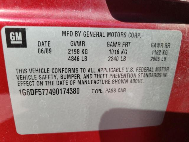 Photo 10 from auction – 2009 CADILLAC CTS with VIN 1G6DF577490174380