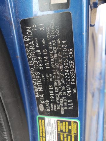 Photo 10 from auction – 2009 KIA RIO BASE with VIN KNADE223496512034