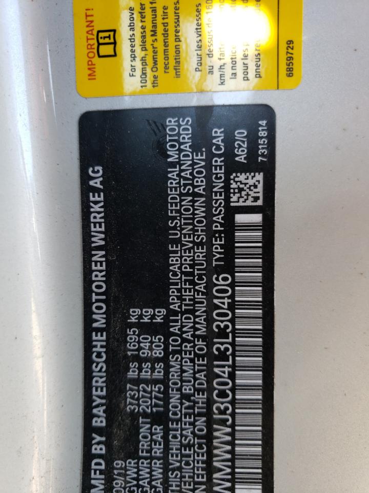 Photo 10 from auction – 2020 MINI COOPER with VIN WMWWJ3C04L3L30406