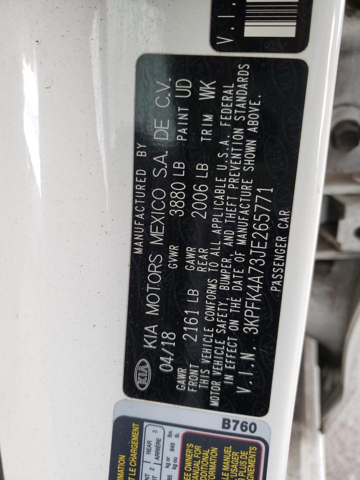 Photo 10 from auction – 2018 KIA FORTE LX with VIN 3KPFK4A73JE265771
