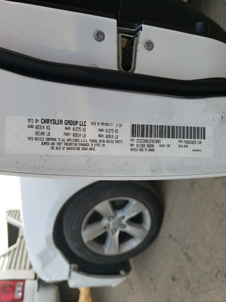 Photo 10 from auction – 2014 DODGE CHARGER SE with VIN 2C3CDXBG1EH218881