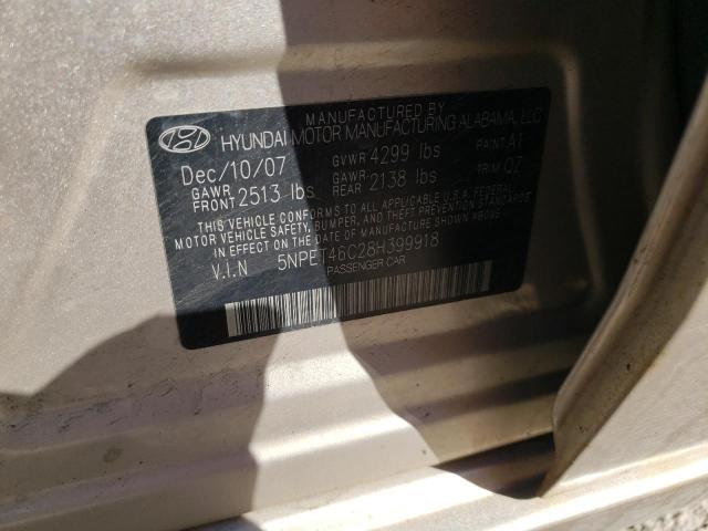 Photo 10 from auction – 2008 HYUNDAI SONATA with VIN 5NPET46C28H399918