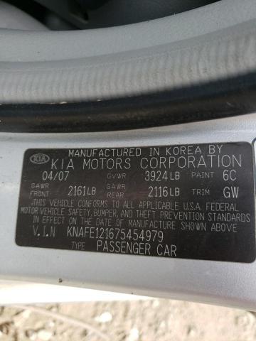 Photo 10 from auction – 2007 KIA SPECTRA EX with VIN KNAFE121675454979