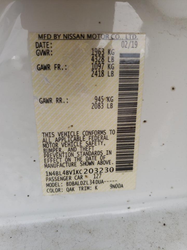 Photo 10 from auction – 2019 NISSAN ALTIMA S with VIN 1N4BL4BV1KC203230