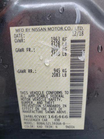 Photo 10 from auction – 2019 NISSAN ALTIMA SR with VIN 1N4BL4CVXKC166466
