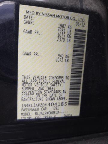 Photo 10 from auction – 2013 NISSAN ALTIMA 3.5 with VIN 1N4BL3AP2DN404185