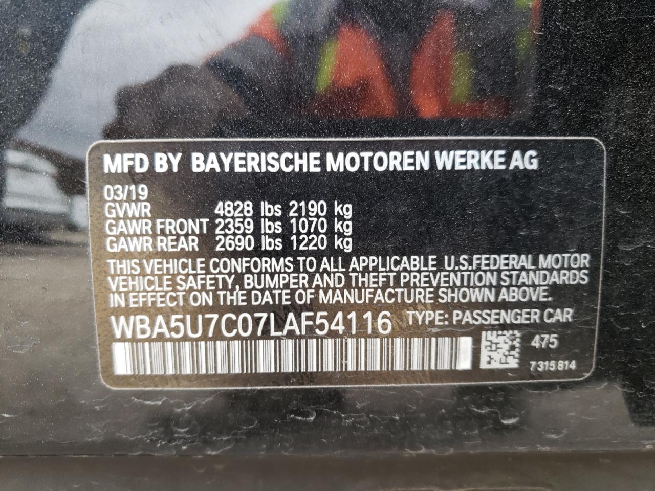 Photo 10 from auction – 2020 BMW M340I with VIN WBA5U7C07LAF54116