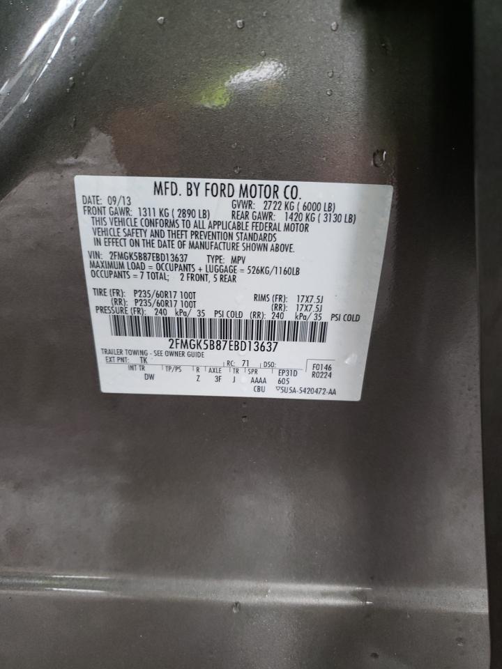 Photo 10 from auction – 2014 FORD FLEX SE with VIN 2FMGK5B87EBD13637