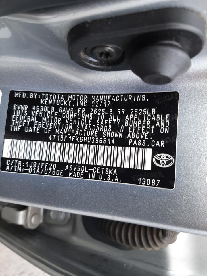 Photo 10 from auction – 2017 TOYOTA CAMRY LE with VIN 4T1BF1FK6HU396814