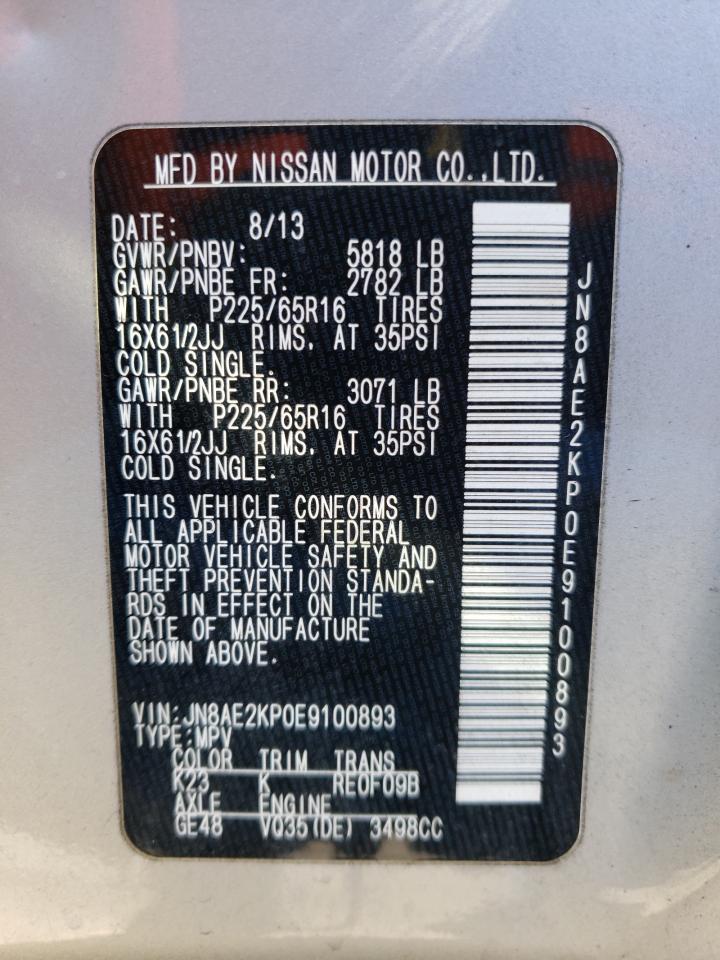 Photo 10 from auction – 2014 NISSAN QUEST with VIN JN8AE2KP0E9100893