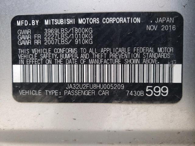 Photo 10 from auction – 2017 MITSUBISHI LANCER ES with VIN JA32U2FU8HU005209
