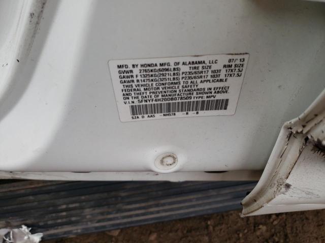 Photo 10 from auction – 2013 HONDA PILOT LX with VIN 5FNYF4H20DB078509