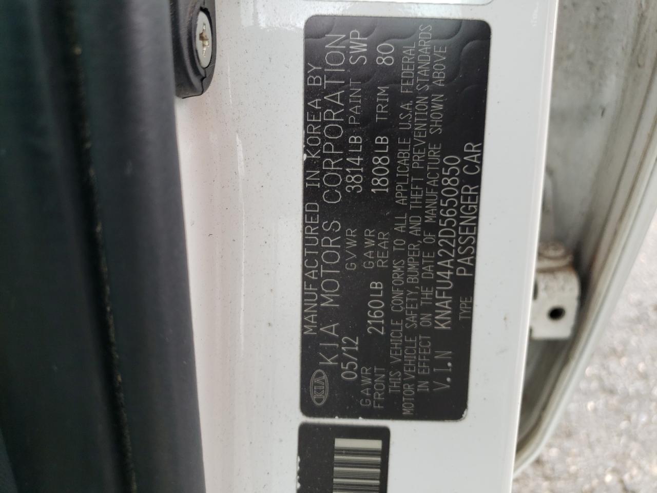 Photo 10 from auction – 2013 KIA FORTE EX with VIN KNAFU4A22D5650850