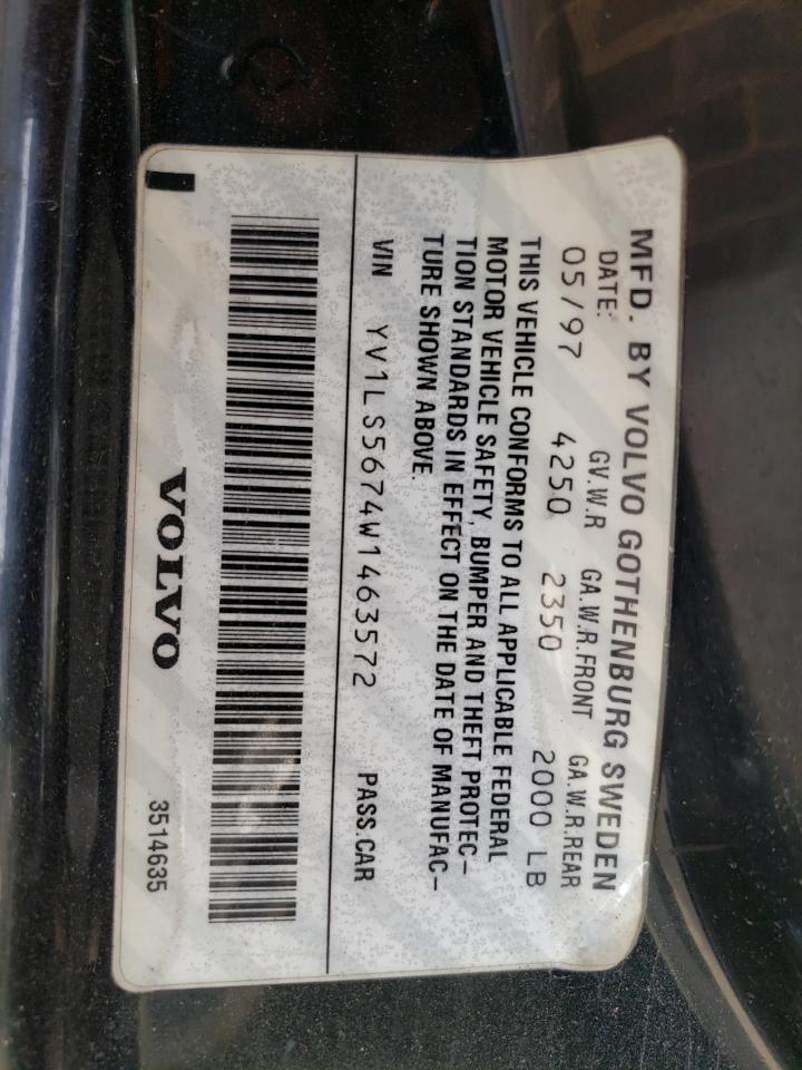 Photo 10 from auction – 1998 VOLVO S70 GLT with VIN YV1LS5674W1463572