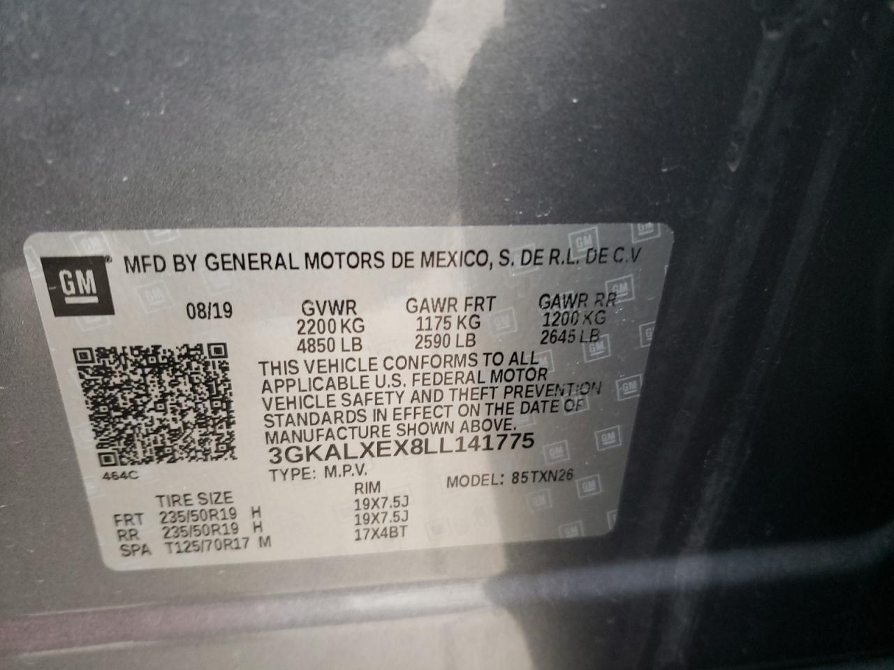 Photo 10 from auction – 2020 GMC TERRAIN DE with VIN 3GKALXEX8LL141775