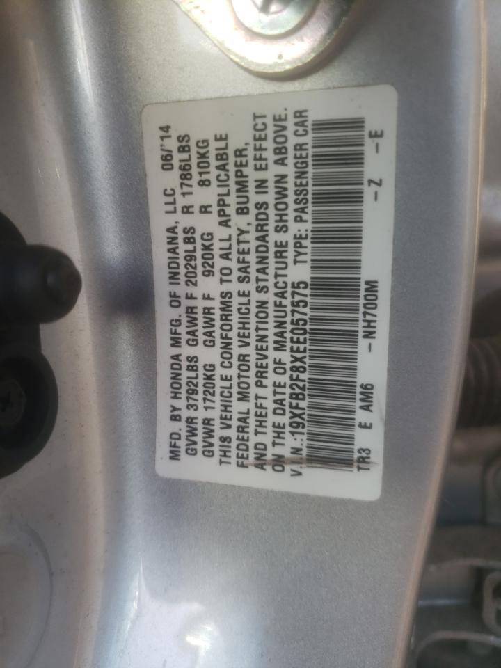 Photo 10 from auction – 2014 HONDA CIVIC EX with VIN 19XFB2F8XEE057575