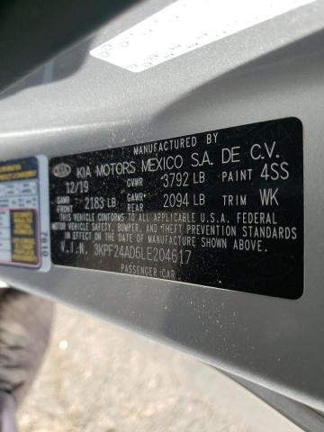 Photo 10 from auction – 2020 KIA FORTE FE with VIN 3KPF24AD6LE204617
