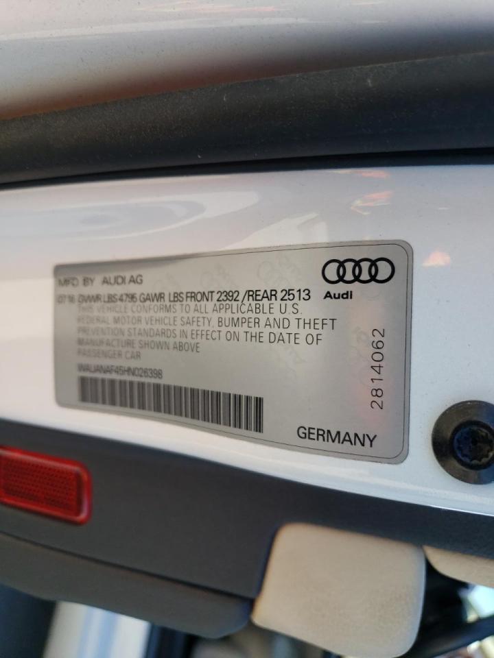 Photo 10 from auction – 2017 AUDI A4 PREMIUM with VIN WAUANAF45HN026398