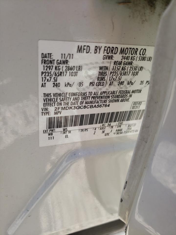 Photo 10 from auction – 2012 FORD EDGE SE with VIN 2FMDK3GC8CBA56764