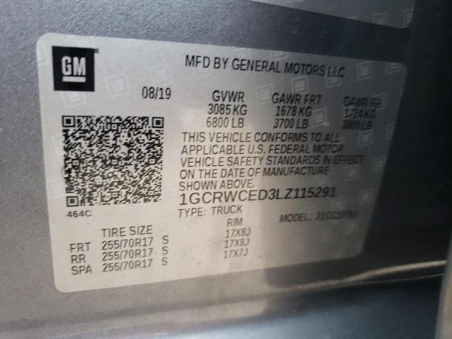 Photo 10 from auction – 2020 CHEVROLET SILVERADO with VIN 1GCRWCED3LZ115291