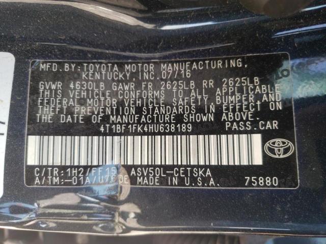 Photo 10 from auction – 2017 TOYOTA CAMRY LE with VIN 4T1BF1FK4HU638189