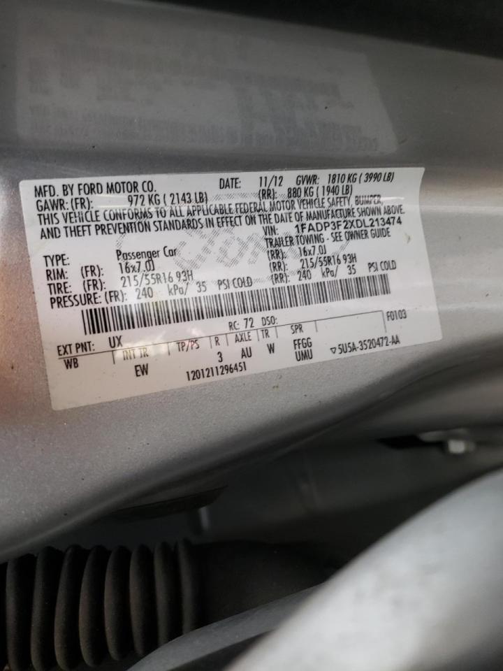 Photo 10 from auction – 2013 FORD FOCUS SE with VIN 1FADP3F2XDL213474