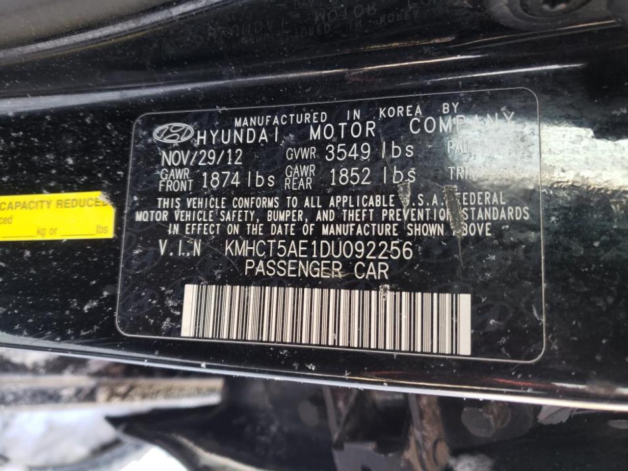 Zdjęcie 10 z aukcji – 2013 HYUNDAI ACCENT z VIN KMHCT5AE1DU092256