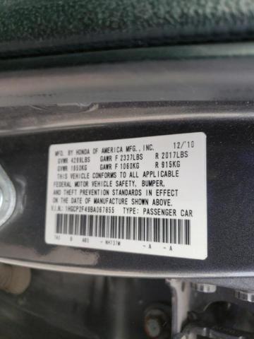 Photo 10 from auction – 2011 HONDA ACCORD LXP with VIN 1HGCP2F49BA067855