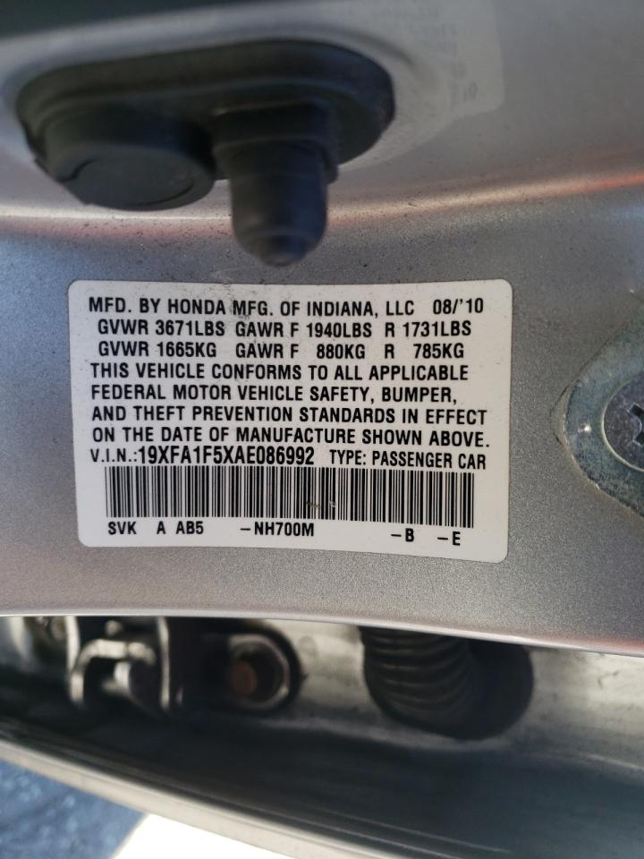 Photo 10 from auction – 2010 HONDA CIVIC LX with VIN 19XFA1F5XAE086992