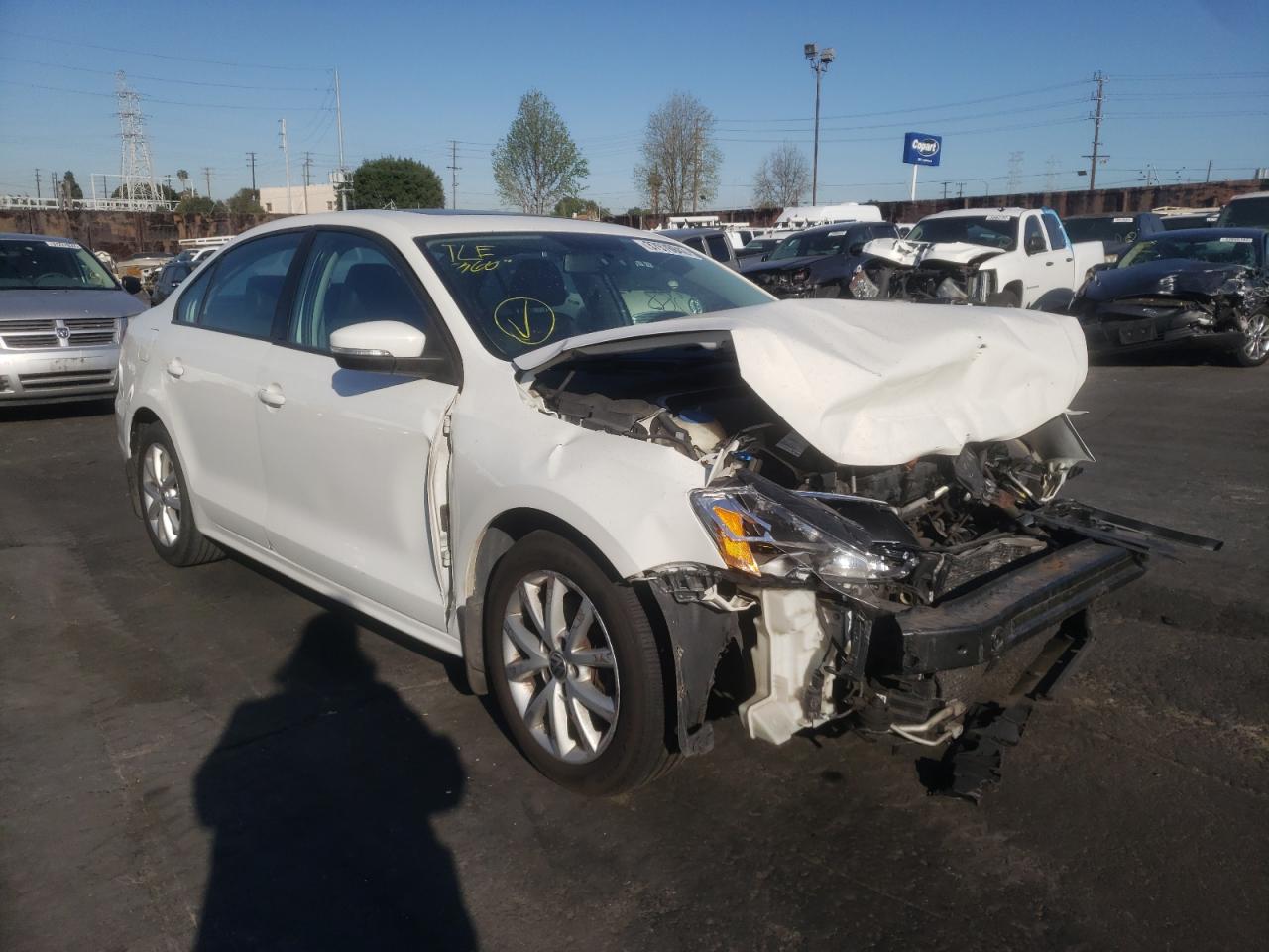 VOLKSWAGEN JETTA SE 2012 with VIN 3VWDP7AJ2CM357630 - Photo from auction