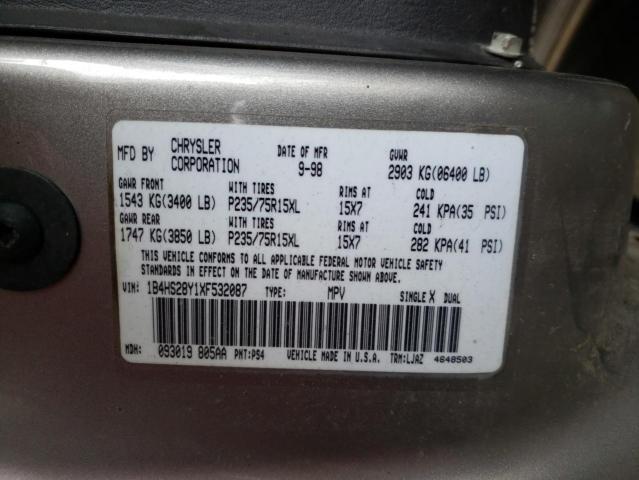 Photo 10 from auction – 1999 DODGE DURANGO with VIN 1B4HS28Y1XF532087