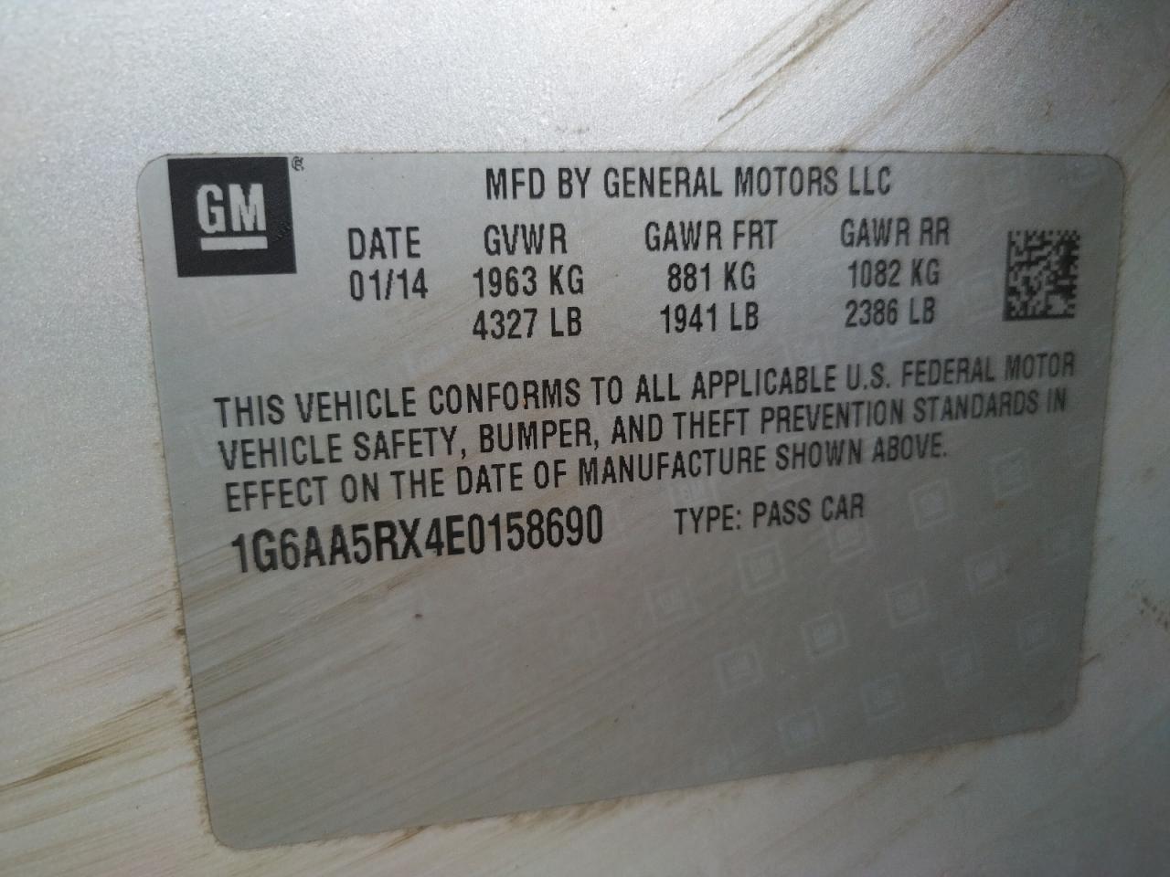 Photo 10 from auction – 2020 CADILLAC ATS with VIN 1G6AA5RX4E0158690
