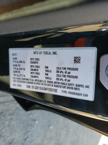 Photo 10 from auction – 2021 TESLA MODEL 3 with VIN 5YJ3E1EA3MF050162