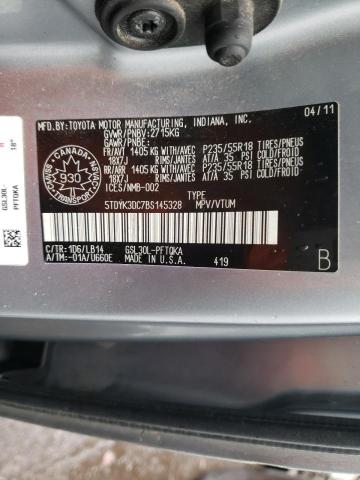 Photo 10 from auction – 2011 TOYOTA SIENNA XLE with VIN 5TDYK3DC7BS145328