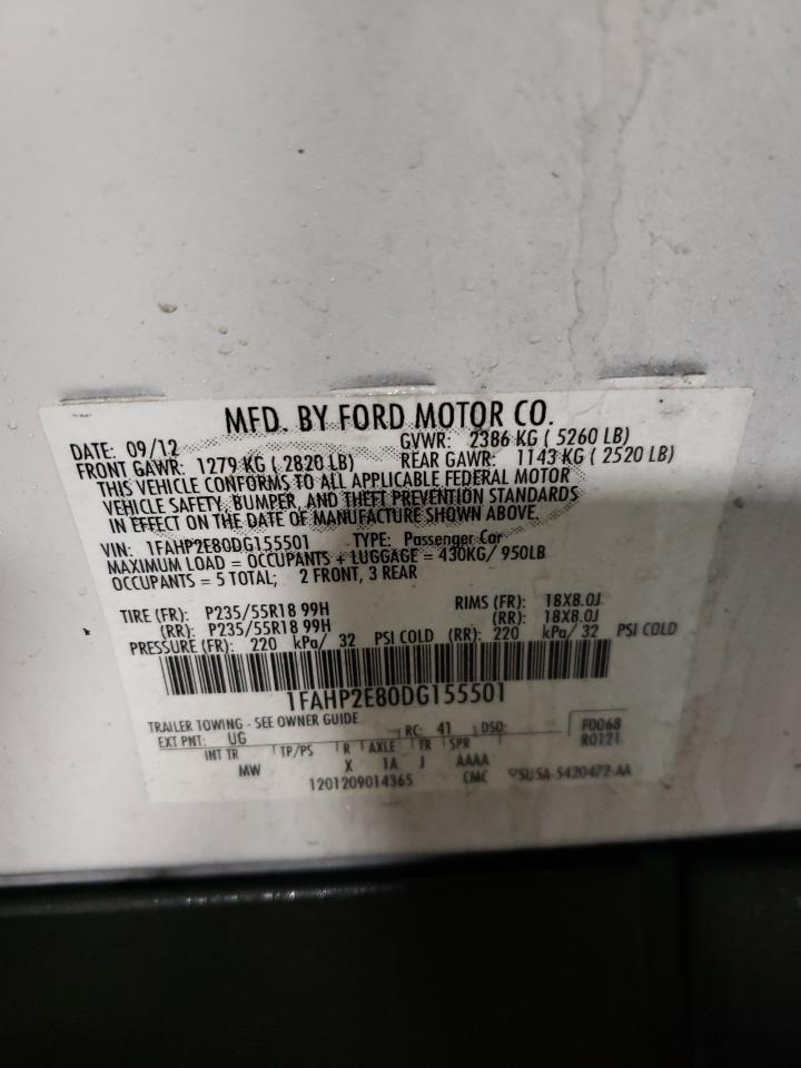 Photo 10 from auction – 2013 FORD TAURUS SEL with VIN 1FAHP2E80DG155501