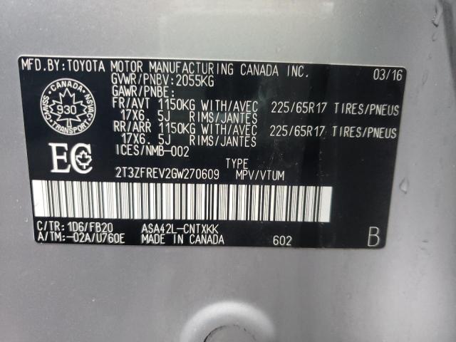 Photo 10 from auction – 2016 TOYOTA RAV4 LE with VIN 2T3ZFREV2GW270609